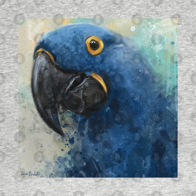 Chaotic Painting of a Blue Parrot by ibadishi